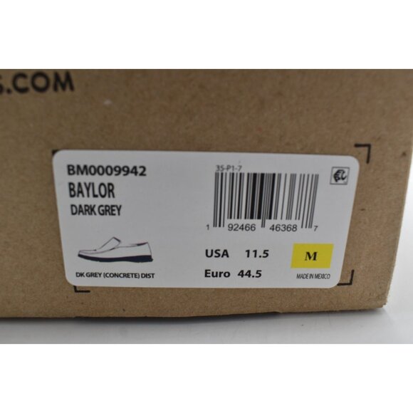 Born Mens Size 11.5 Baylor Dark Grey Distressed Suede Slip On Loafers Shoes - Picture 11 of 11